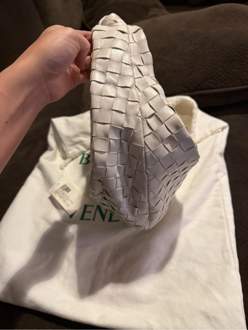 Bottega Veneta White Woven Shoulder Hobo - Picture 3 of 4